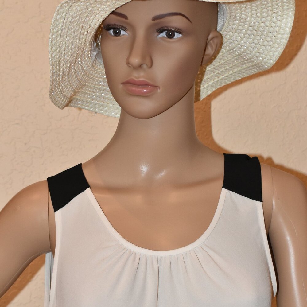 Ann Taylor LOFT Sleeveless blouse - white, gray and black -US M - NWOT